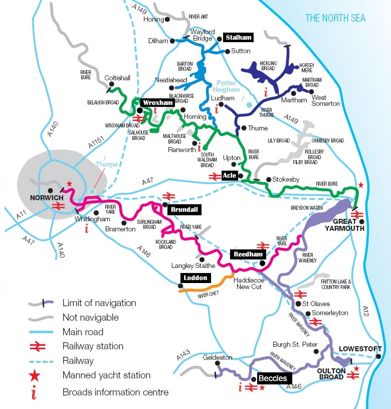 norfolk broads tourist map